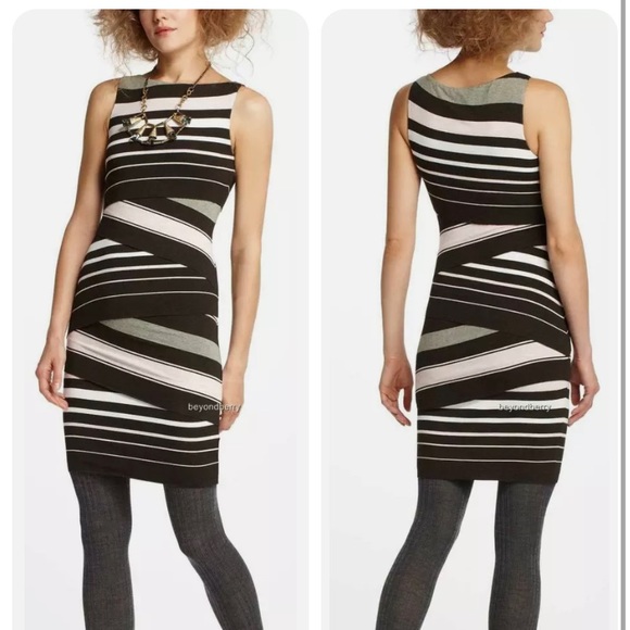 Anthropologie Column mini Dress by Bailey 44 Cap Sleeve  Size S Brown - Picture 2 of 5